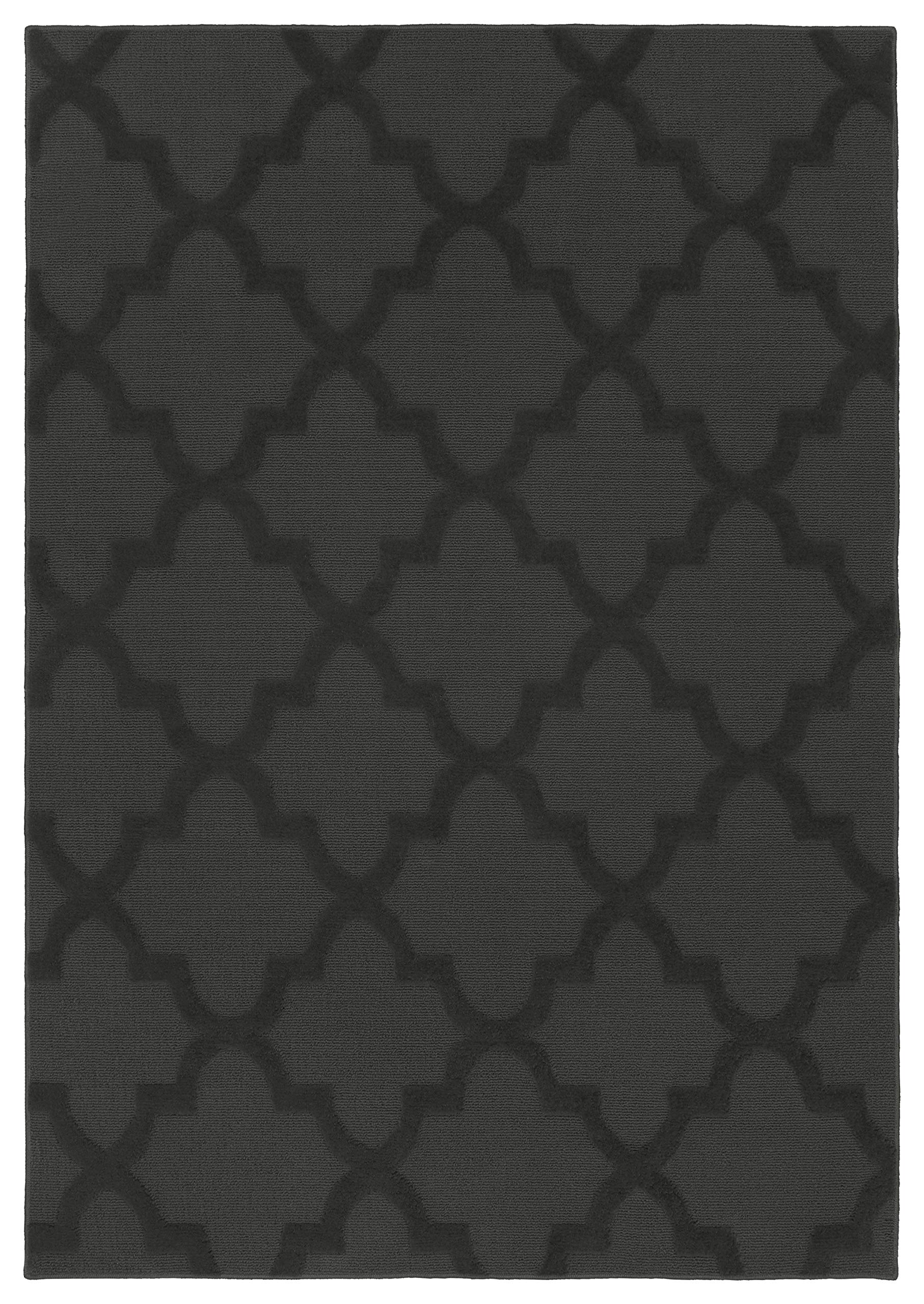 6' x 9' Cinder Gray Cut-Loop Trellis Area Rug