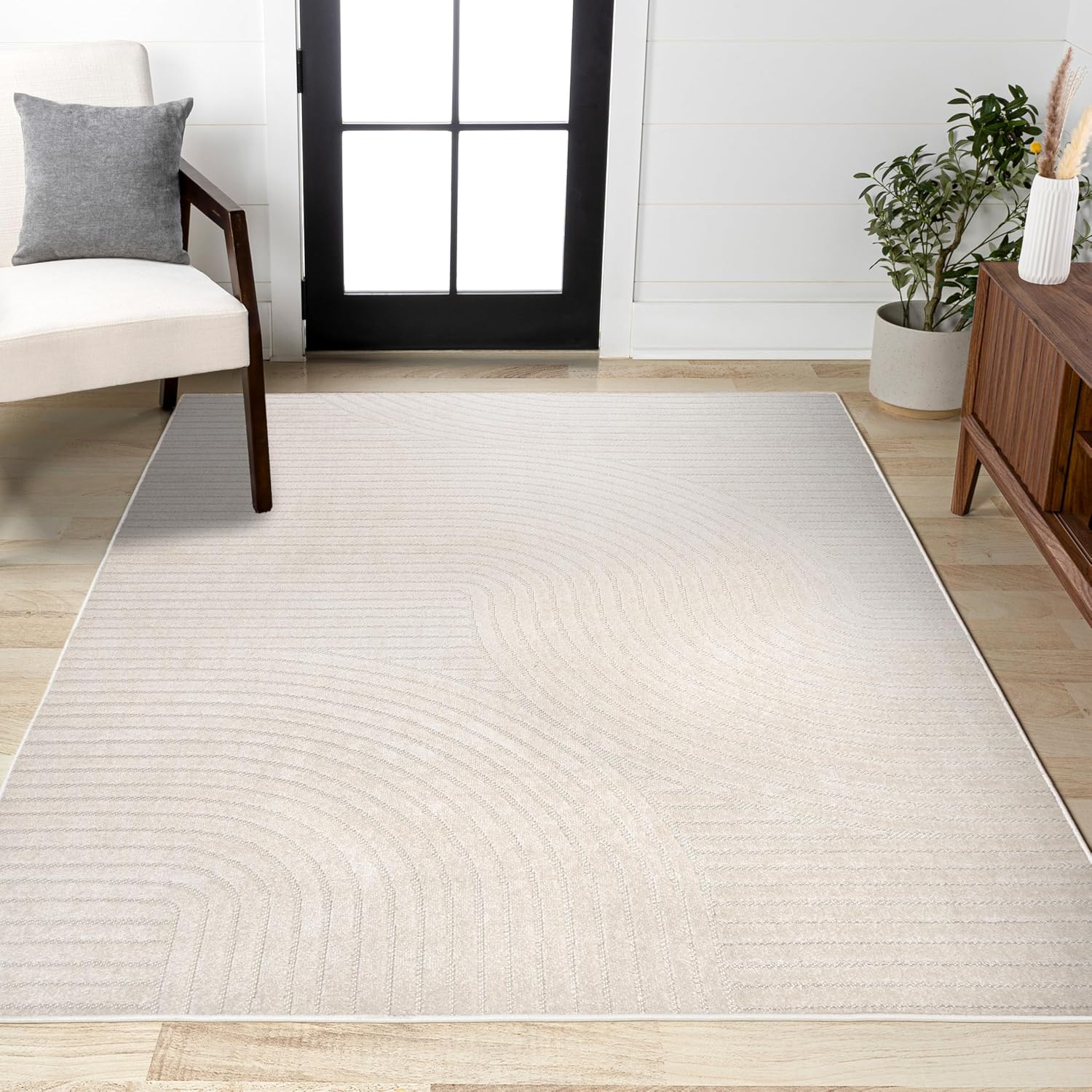 Ivory/Cream Indoor/Outdoor Area Rug 3'x5'