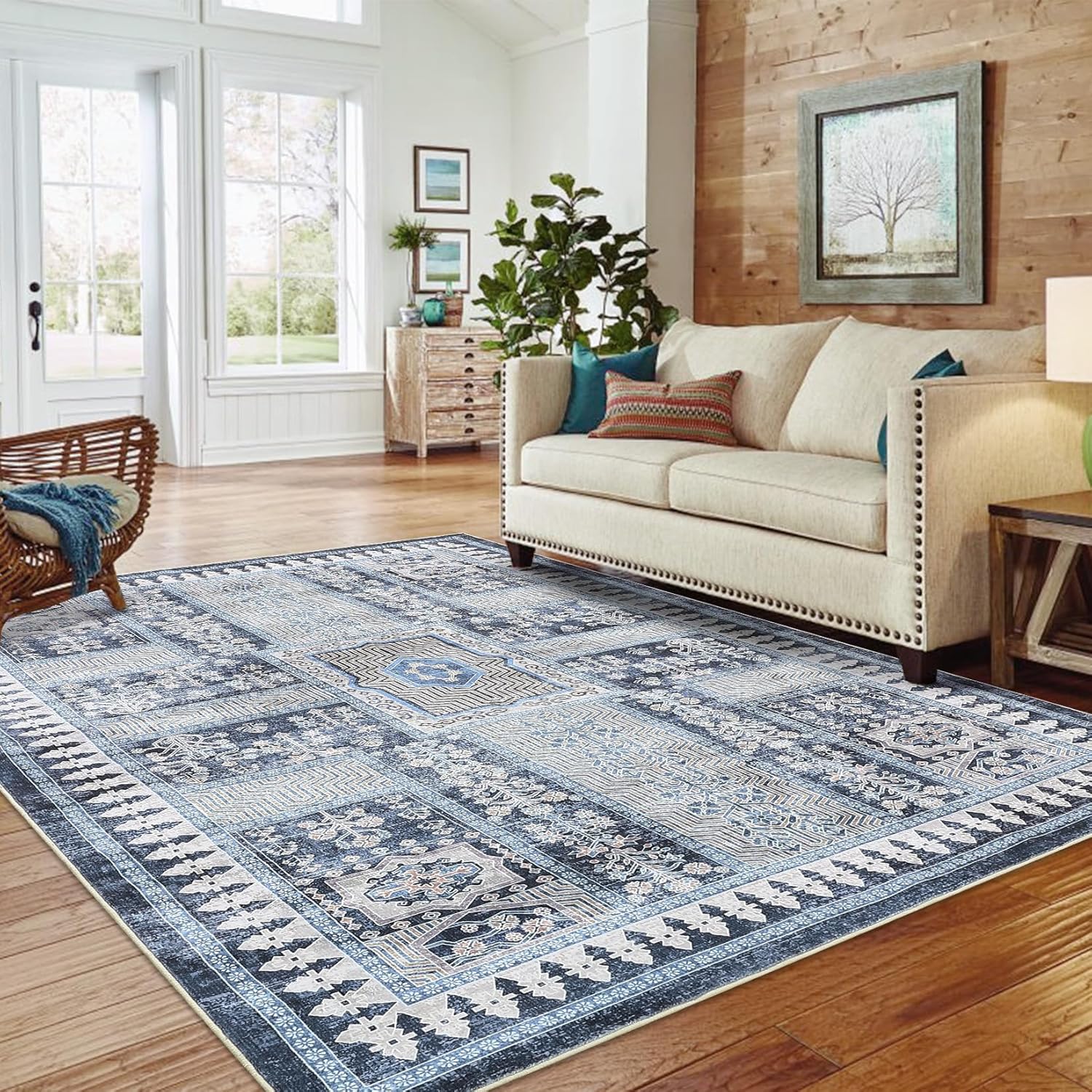 2x8 Runner Rug, Machine Washable Brown