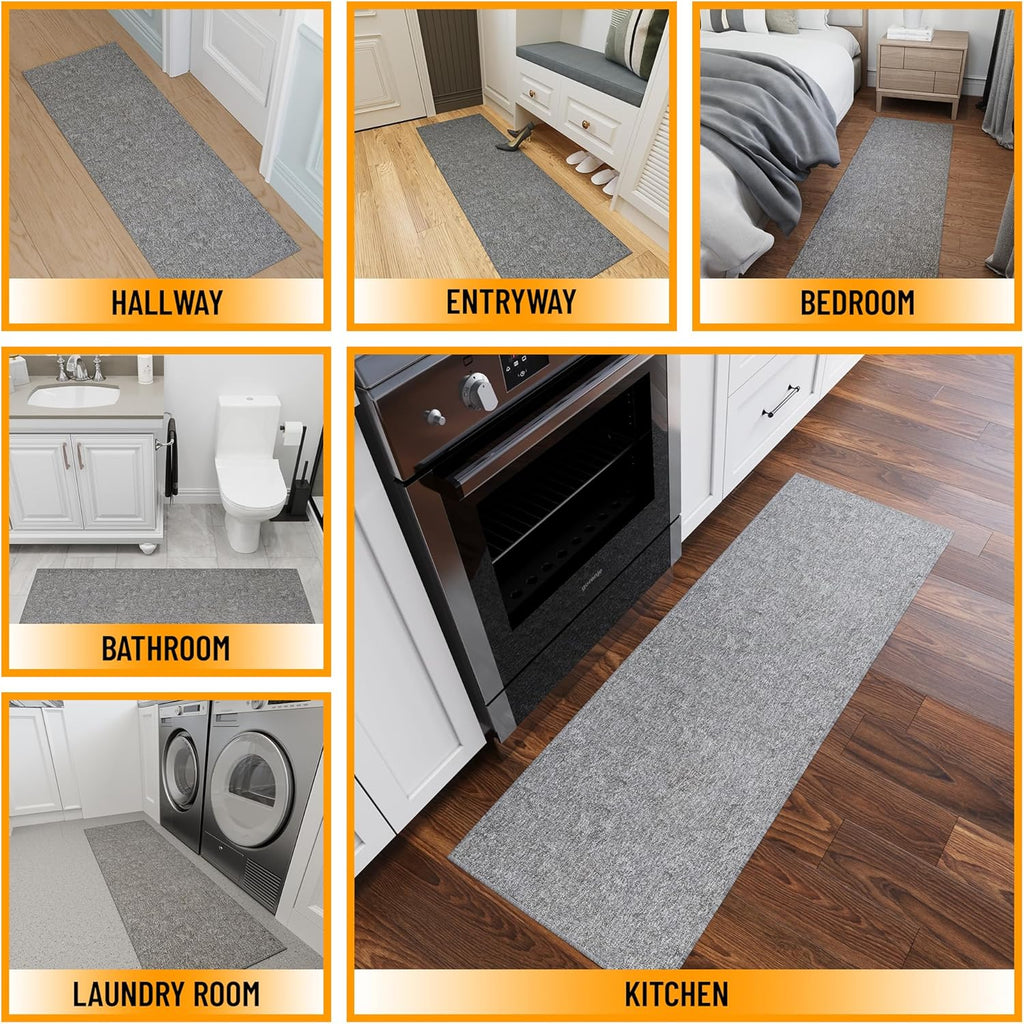 2'7" x 10' Gray Hallway Runner Rug