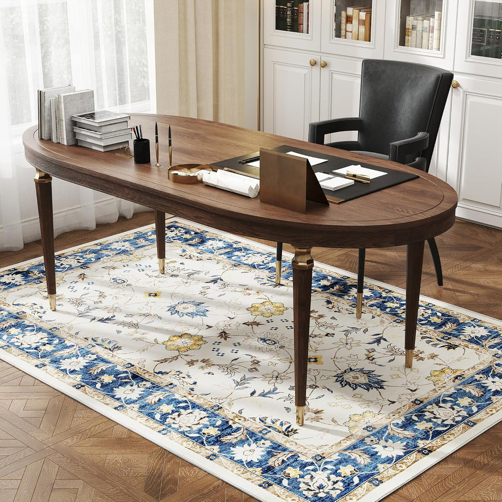 4x6 Area Rug, Machine Washable, Boho Floral