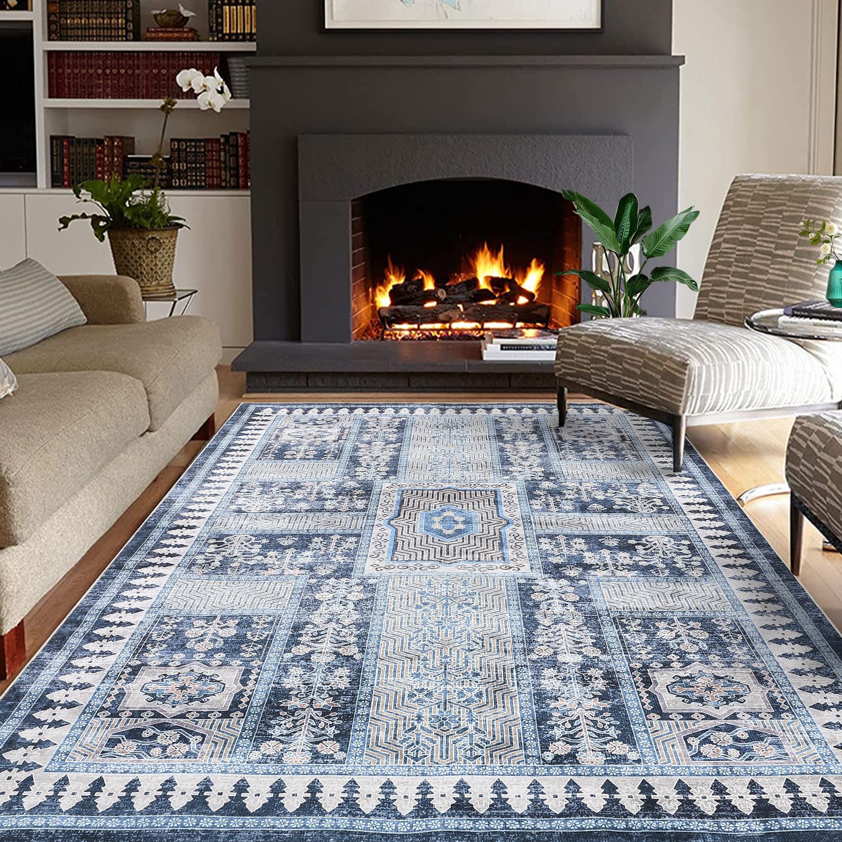 2x8 Runner Rug, Machine Washable Brown
