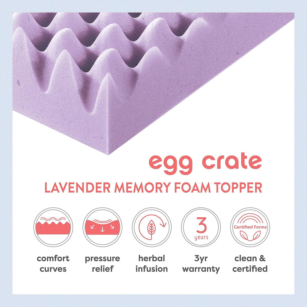 Full Size Egg Crate Memory Foam Mattress Topper