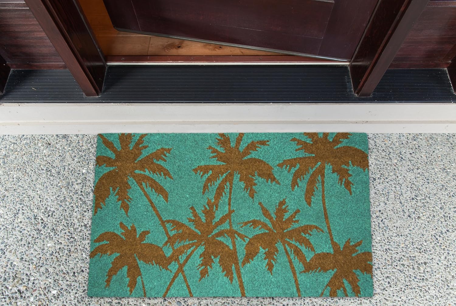 Coir Doormat 17"x29" - Floral Design