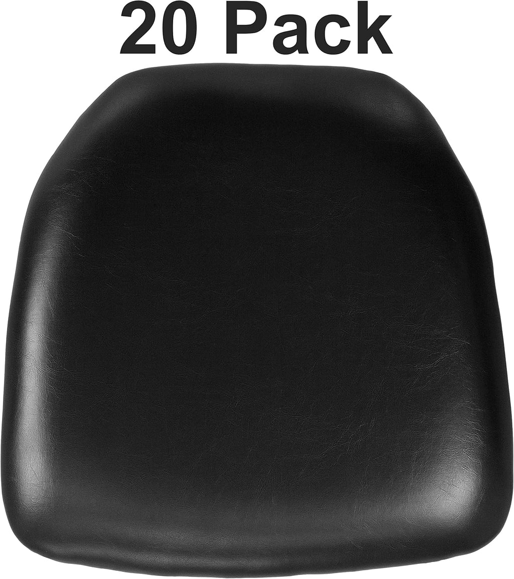 20 Pack Black Vinyl Chiavari Chair Cushions