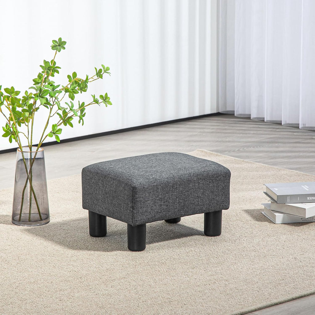 Small Charcoal Gray Ottoman Foot Stool