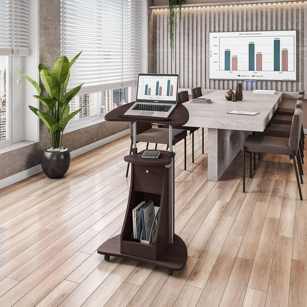 Adjustable Laptop Cart with Storage