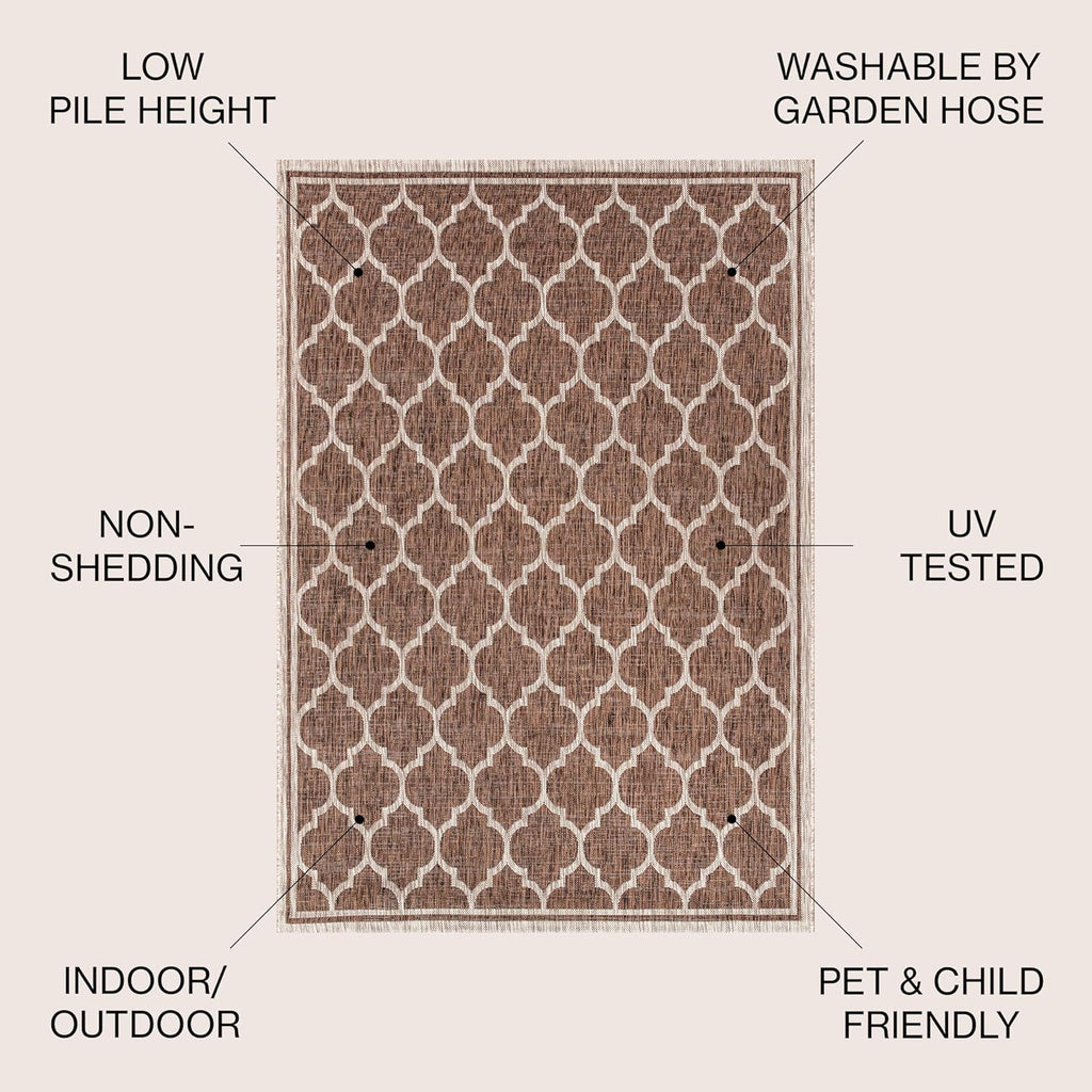 3 Ft Round Moroccan Trellis Rug