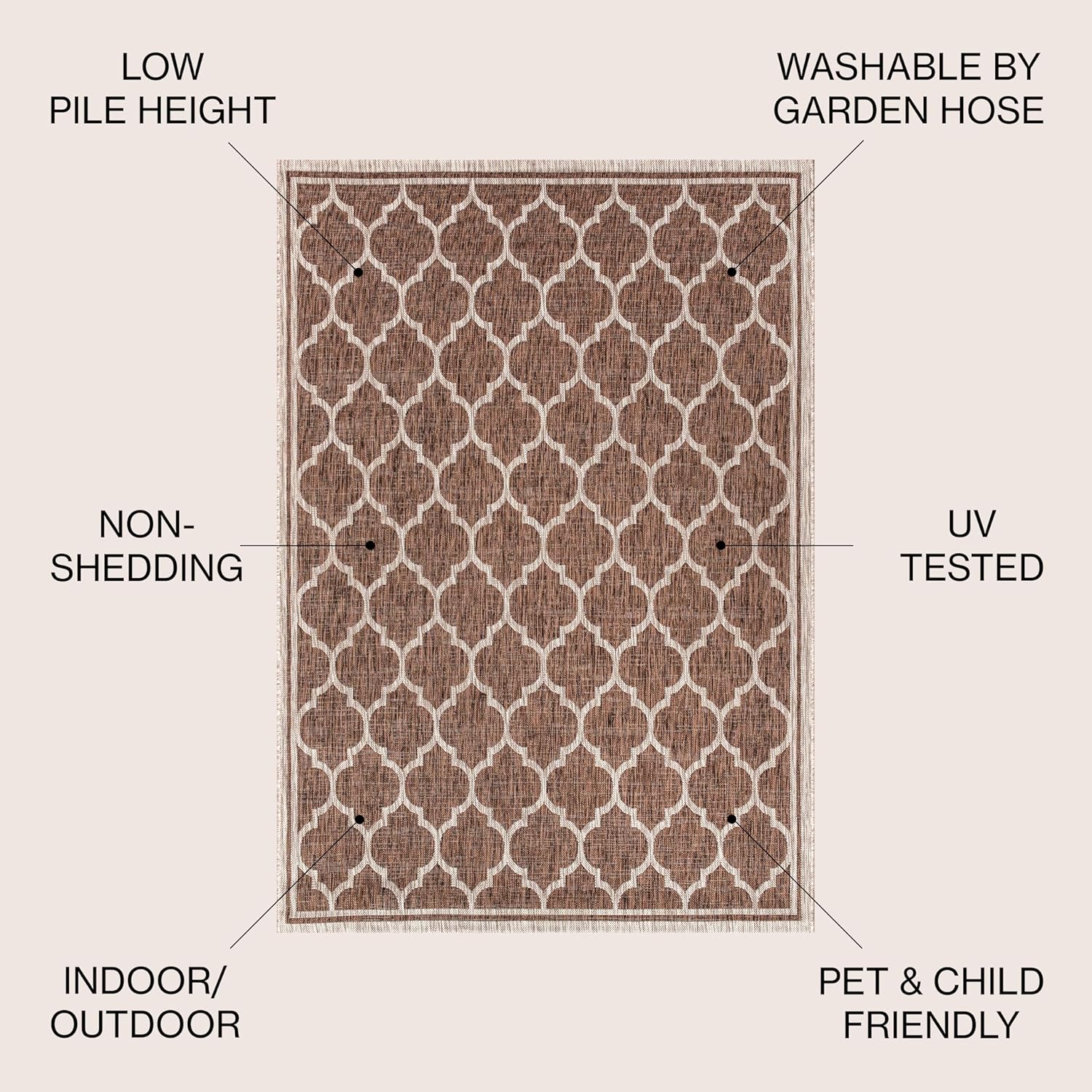 3 Ft Round Moroccan Trellis Rug