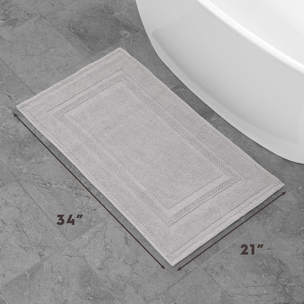 Light Gray Stonewash Bath Rug 21"x34"