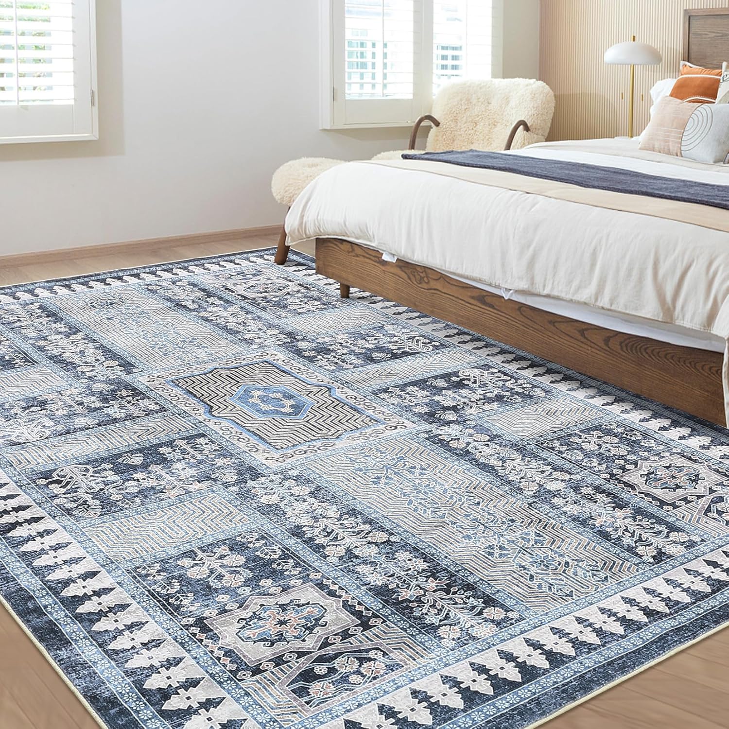 2x8 Runner Rug, Machine Washable Brown