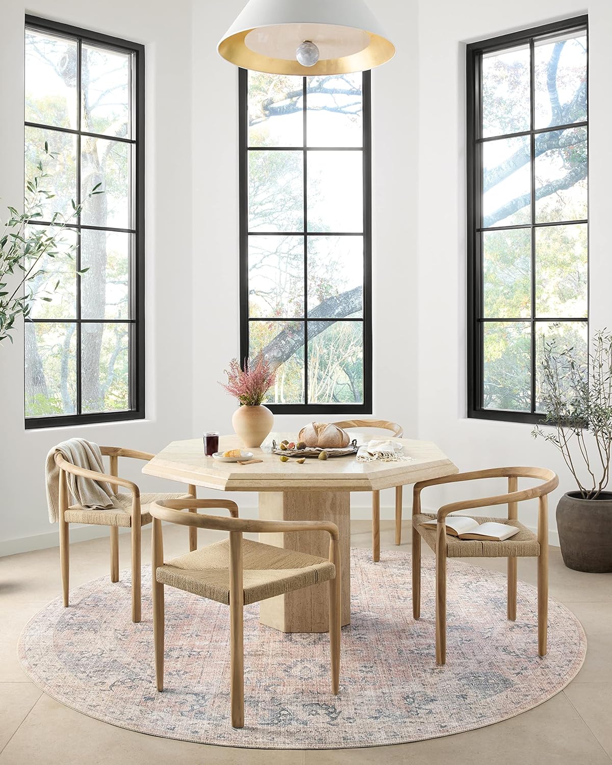 9' x 12' Blush/Grey Area Rug