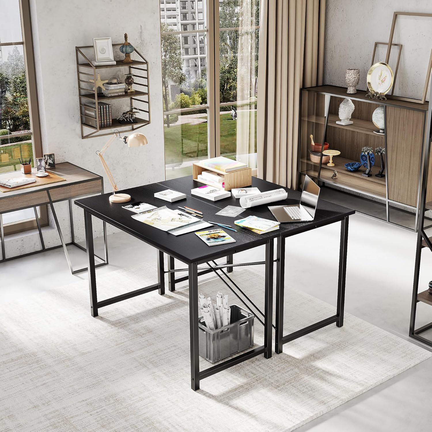Small Office Desk with Storage and Hook