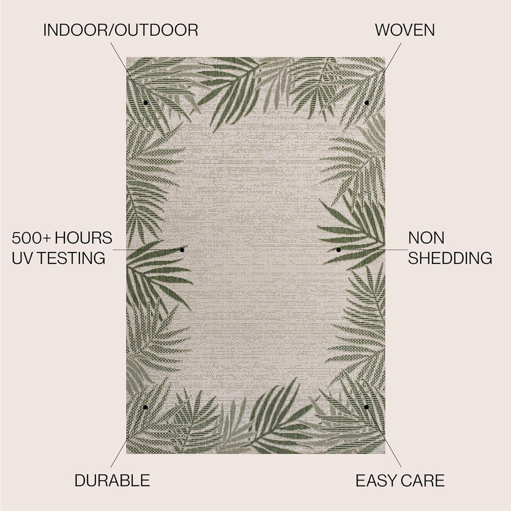 3x5 Palm Frond Indoor/Outdoor Area Rug