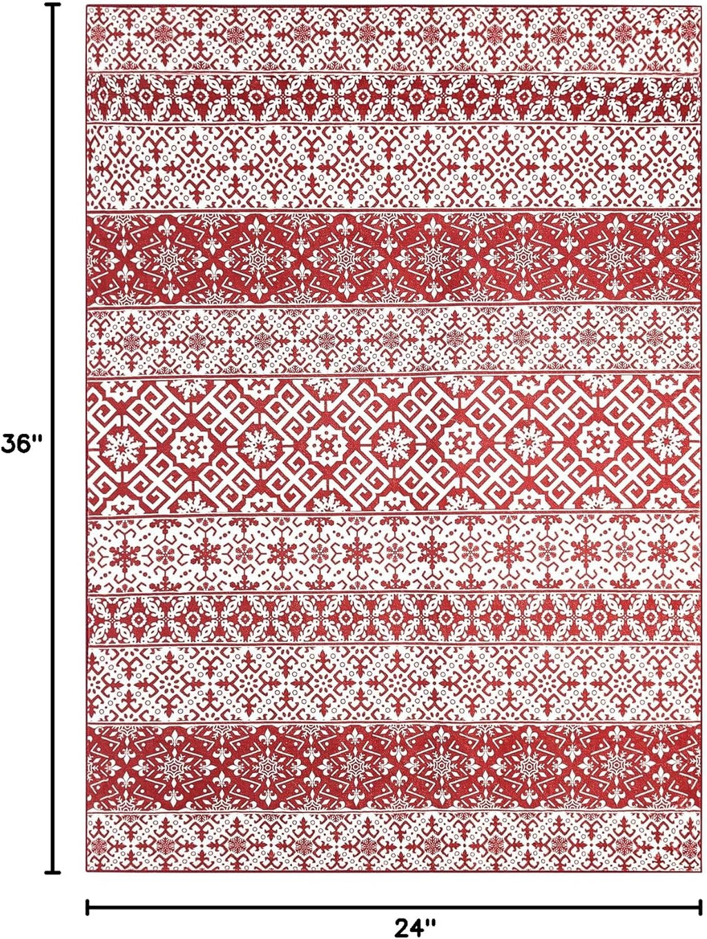 Christmas Area Rug 2'x3' Red Snowflake
