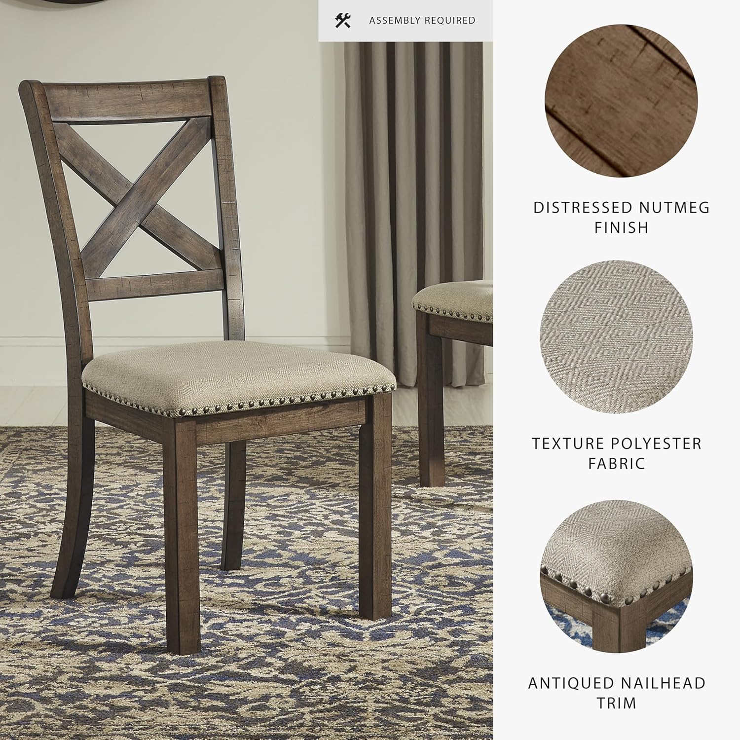 Pair of 19" Upholstered Dining Chairs