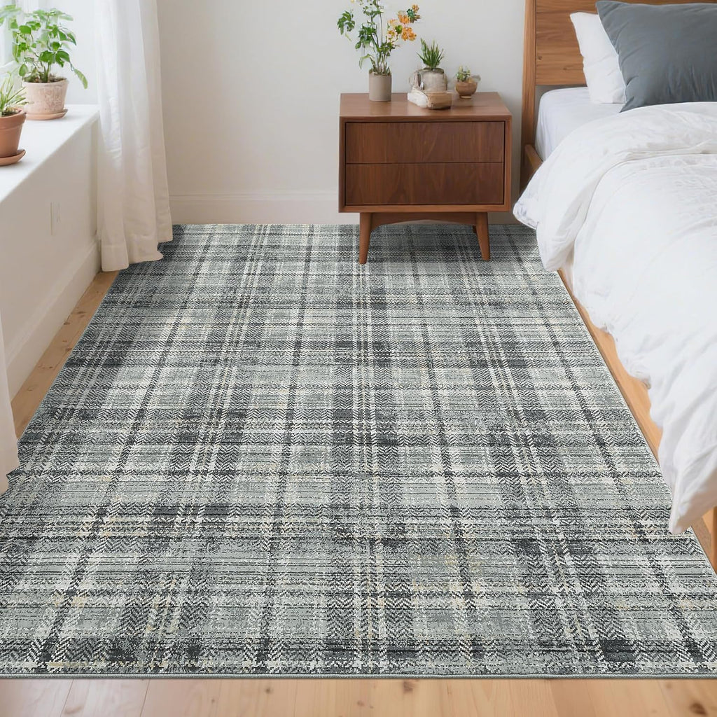 2x10 Plaid Hallway Runner Rug