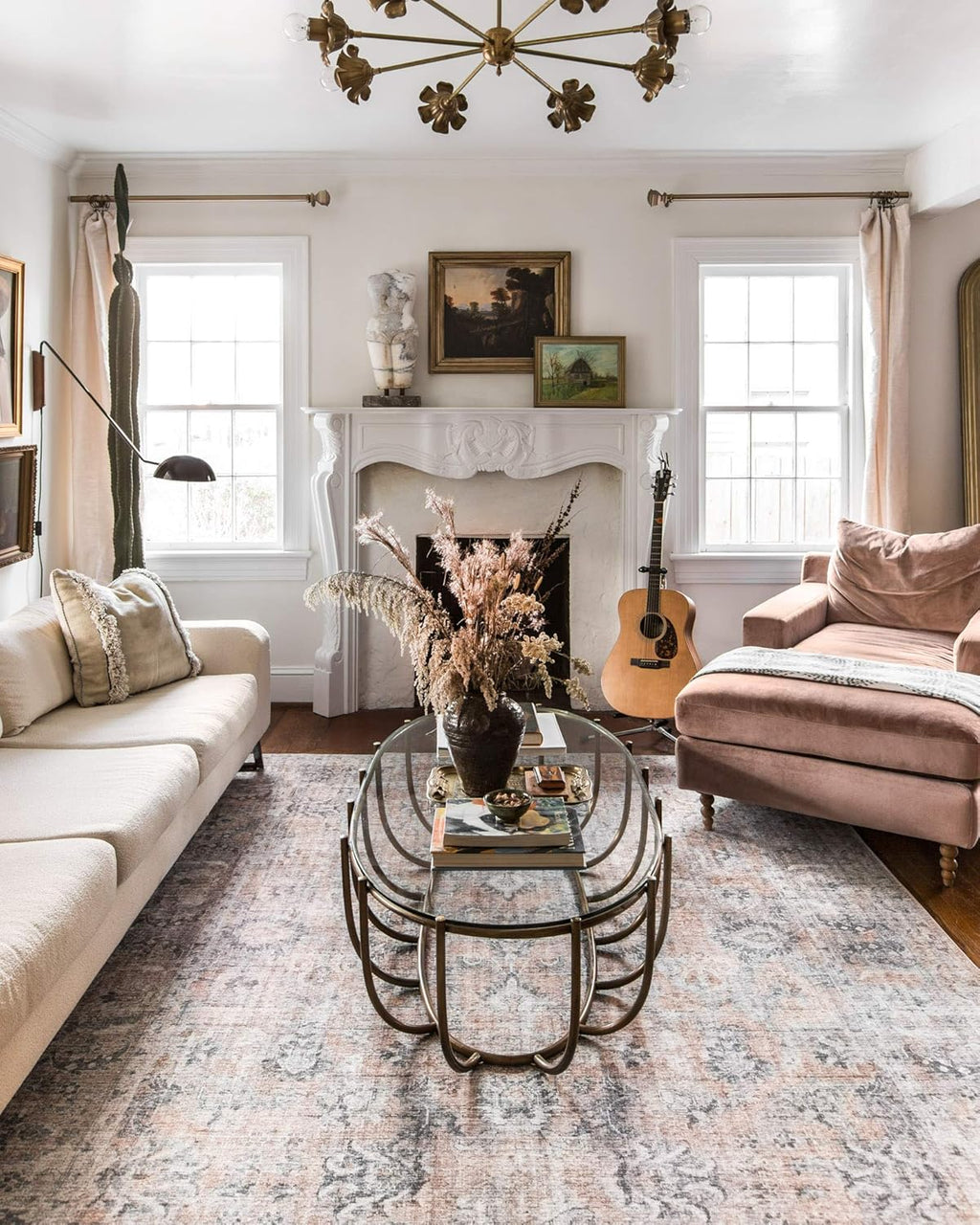 Blush/Grey Area Rug 9' x 12'