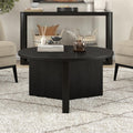32" Round Wood Pedestal Coffee Table
