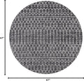 4 Ft Black/Gray Round Area Rug