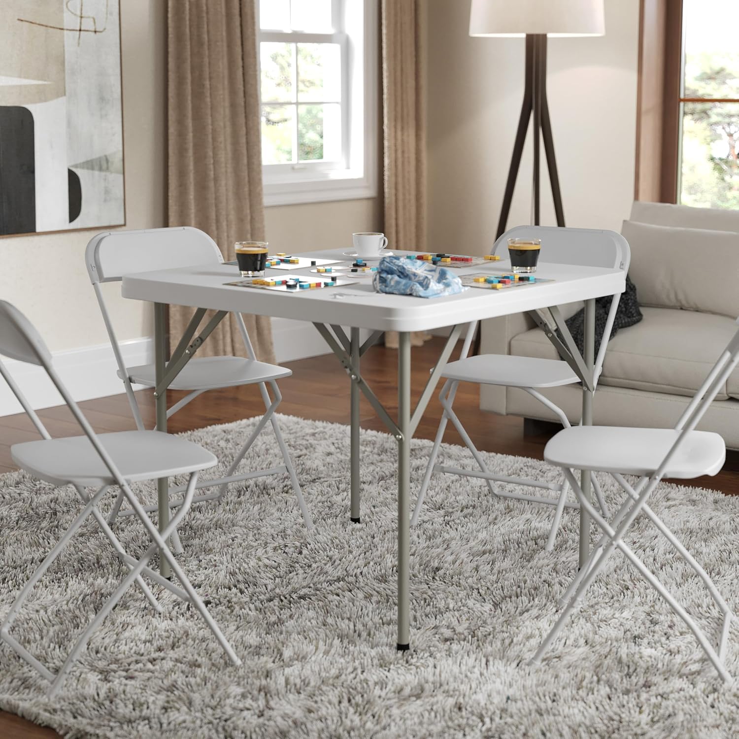 Square Plastic Folding Event Table 34.25"