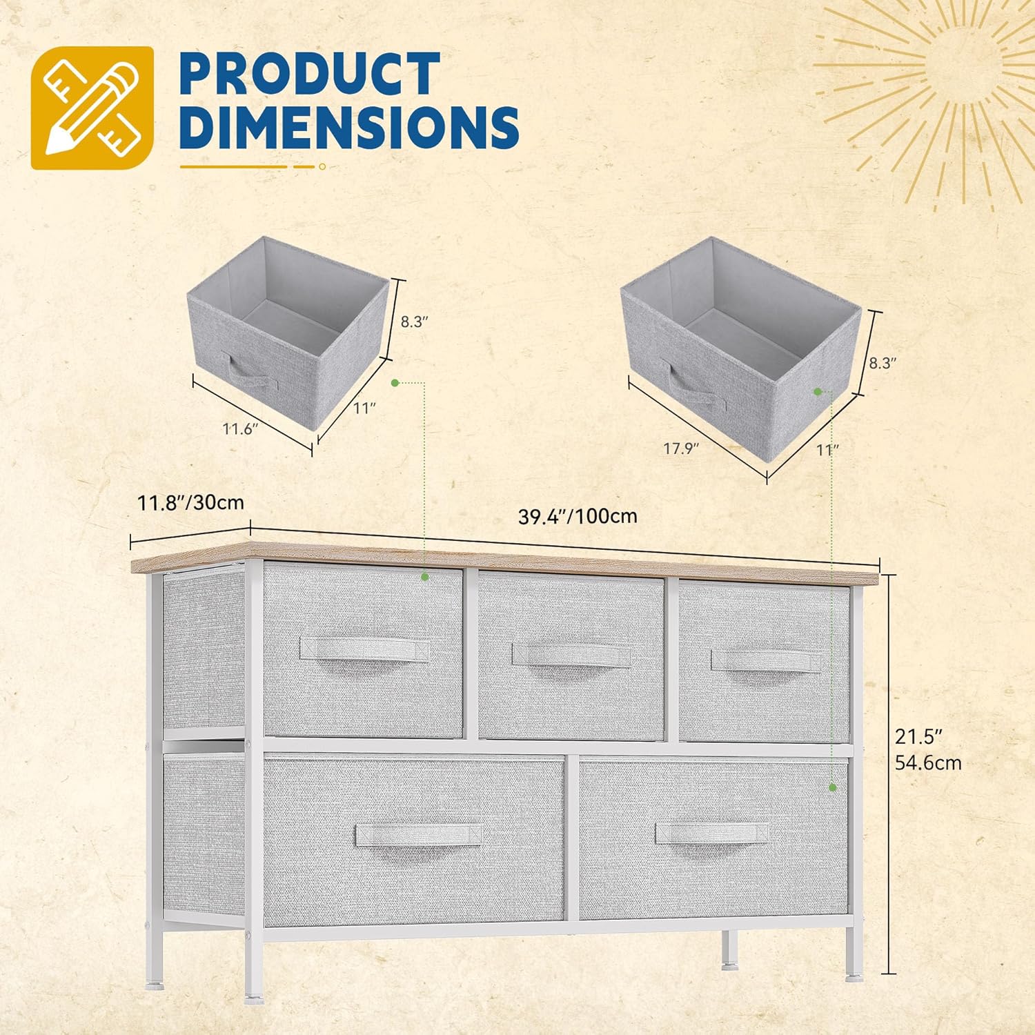 5-Drawer Bedroom Storage Dresser