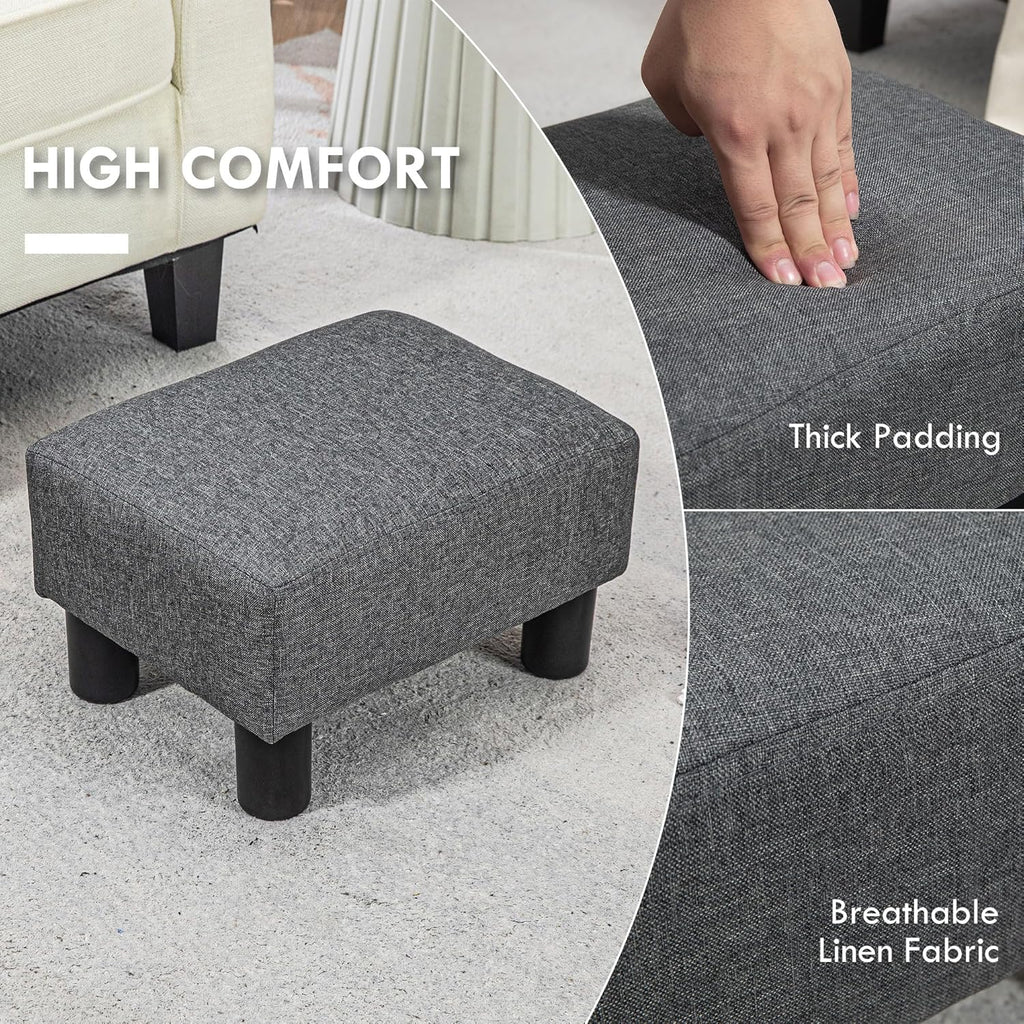 Small Charcoal Gray Ottoman Foot Stool