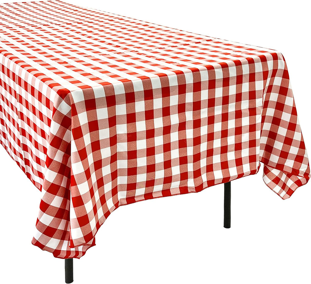 60x102" Red/White Checker Tablecloth