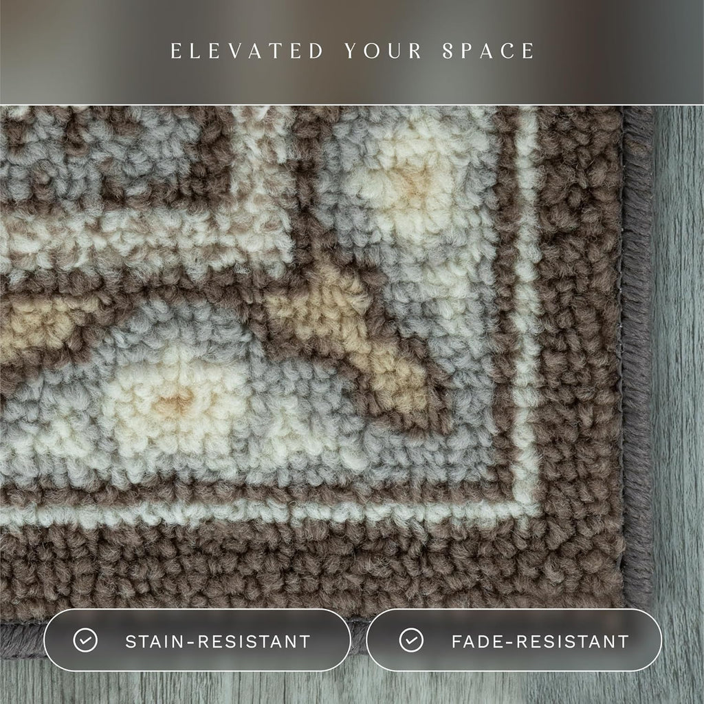 Light Brown Washable Kitchen Rug 1'8 x 2'10