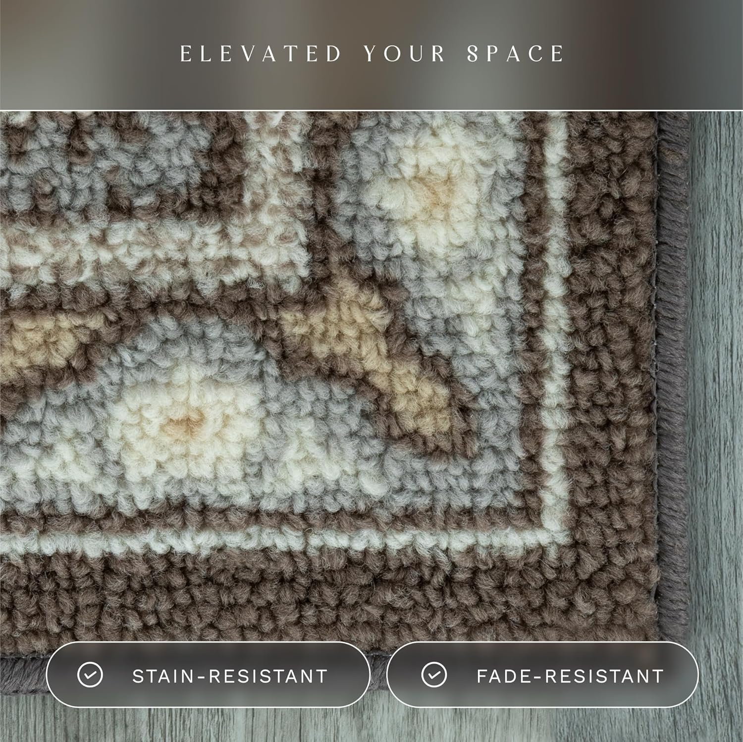 Light Brown Washable Kitchen Rug 1'8 x 2'10