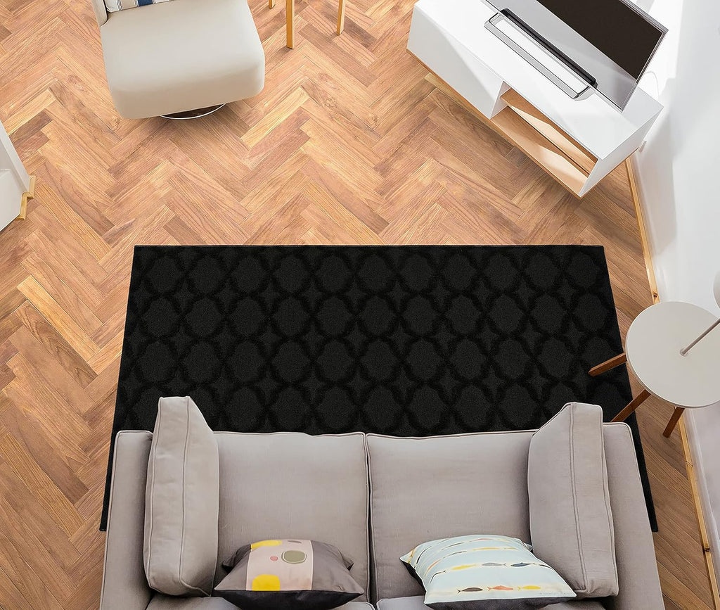 Black 4' x 6' Non-Slip Area Rug
