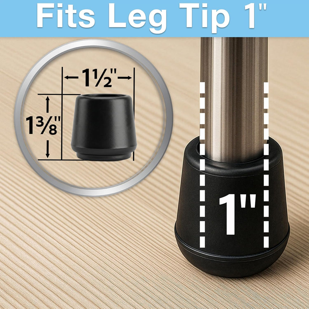 1" Rubber Leg Tips Set of 4