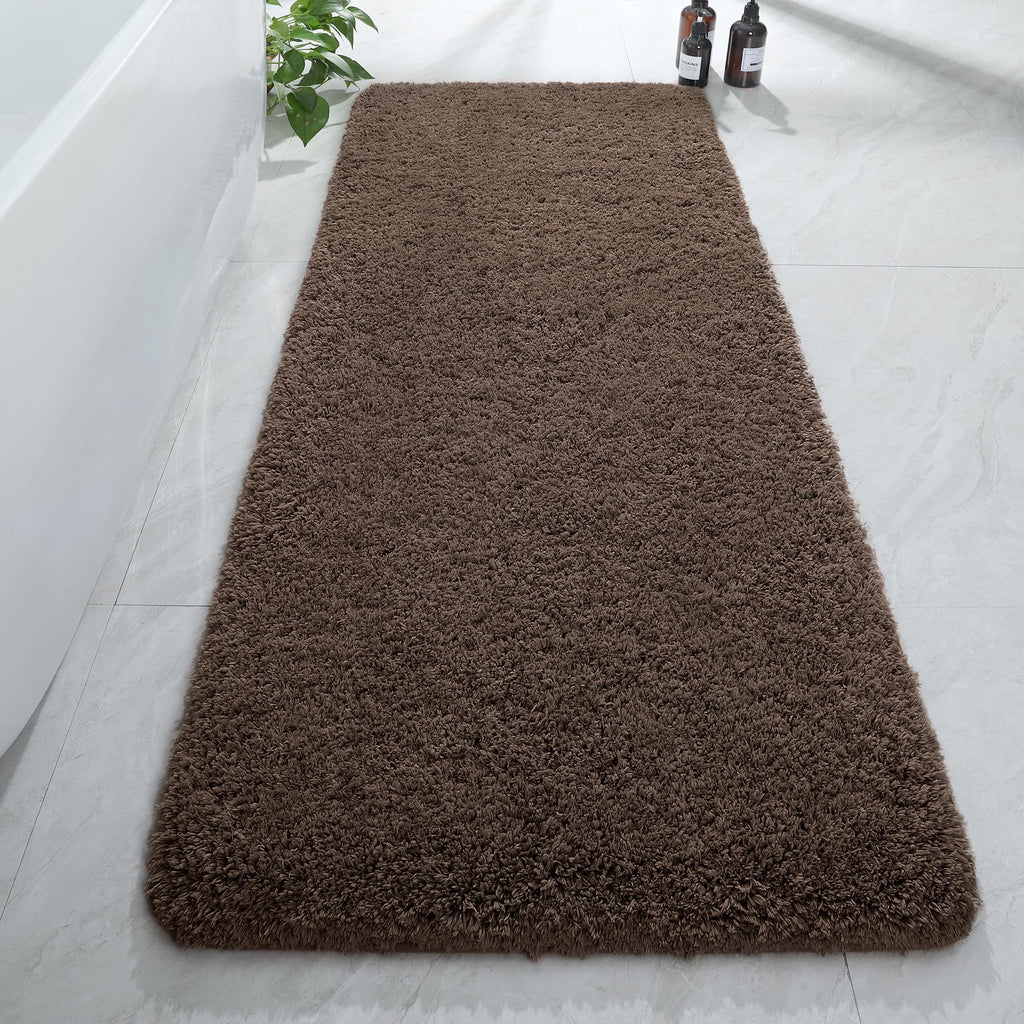 Long Bathroom Runner Rug 24"x60" Deep Brown
