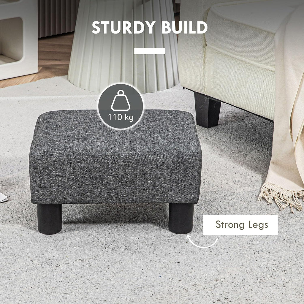 Small Charcoal Gray Ottoman Foot Stool