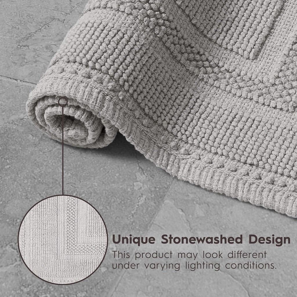 Light Gray Stonewash Bath Rug 21"x34"
