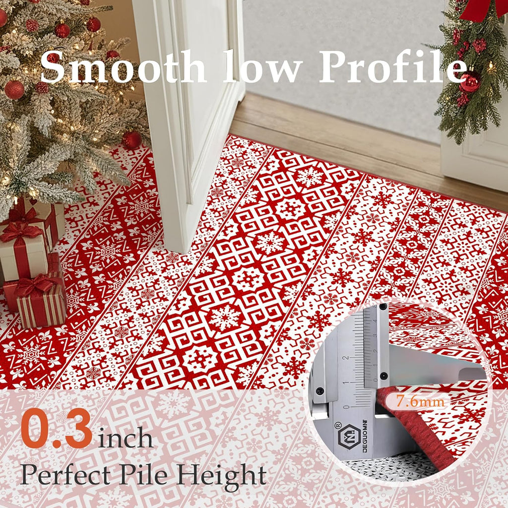 Christmas Area Rug 2'x3' Red Snowflake