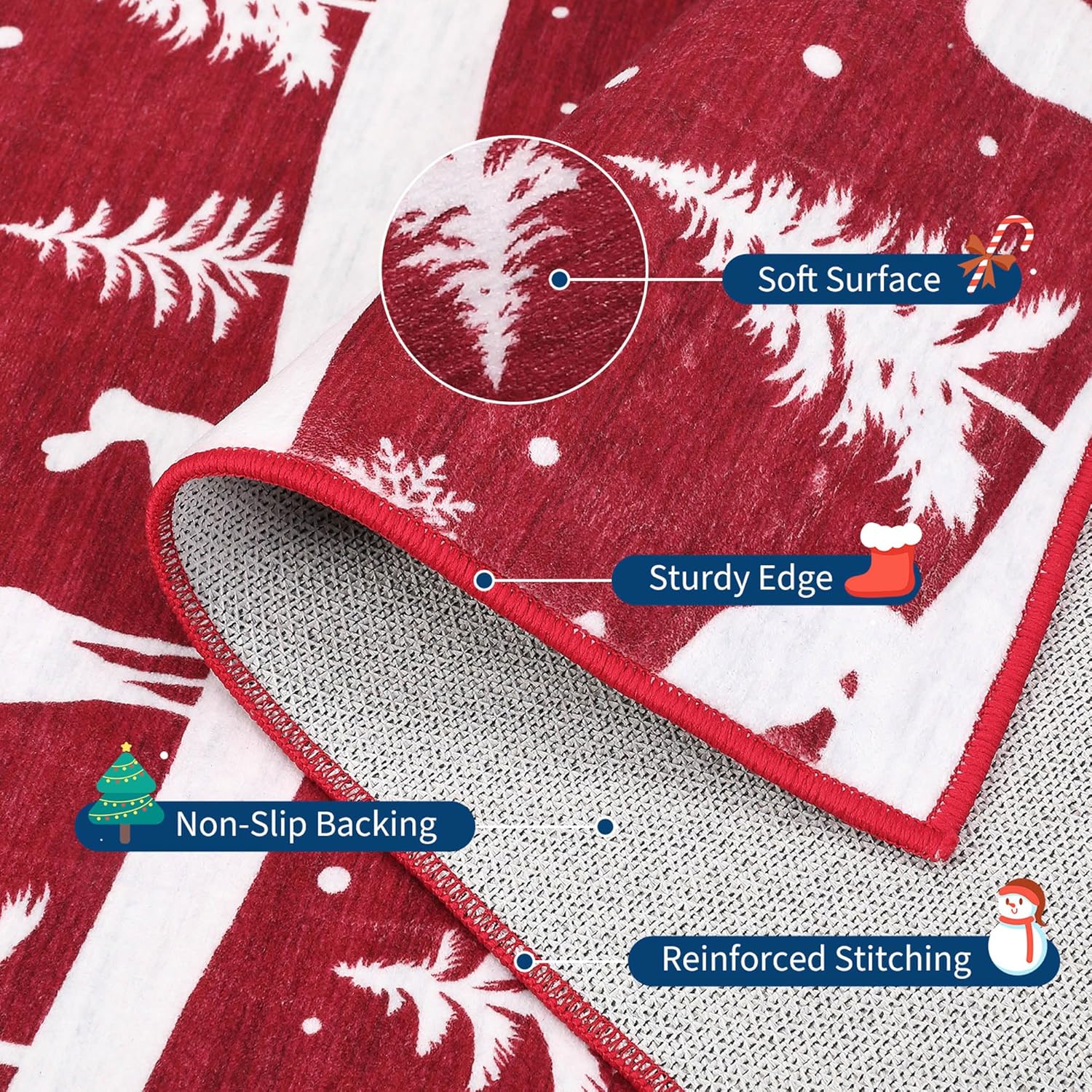 5x7 Area Rug with Christmas Design