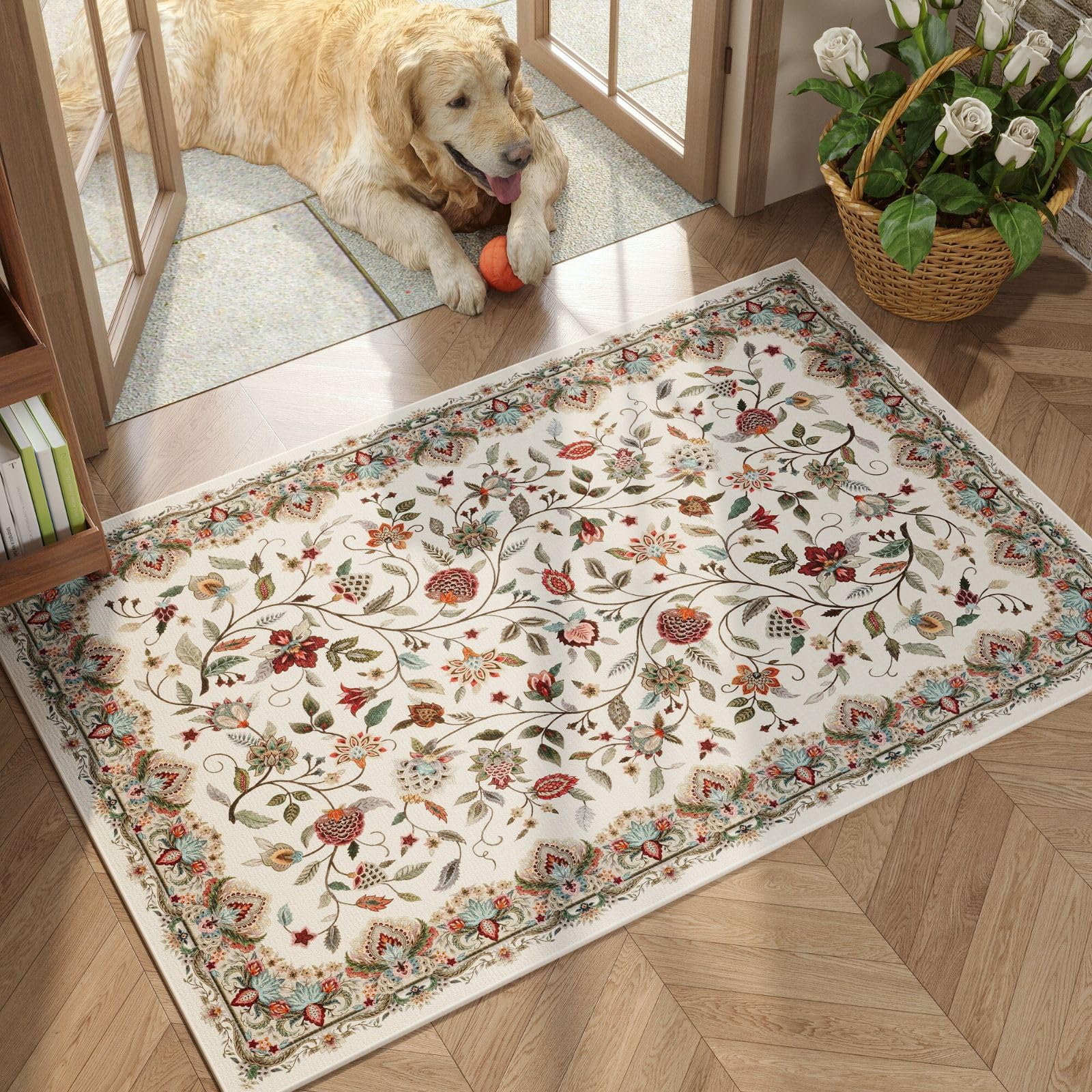 Vintage Paisley 4'x6' Area Rug - Beige