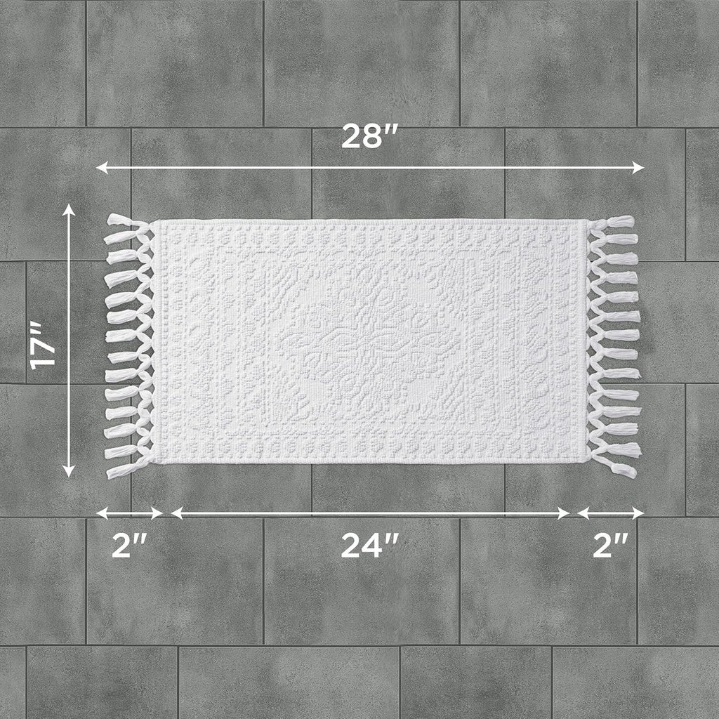 17" x 28" White Bath Rug