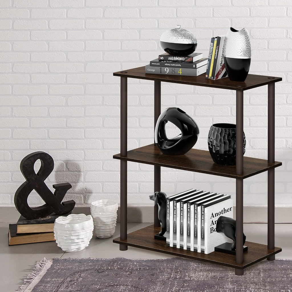 3-Tier Corner Bookshelf - Walnut