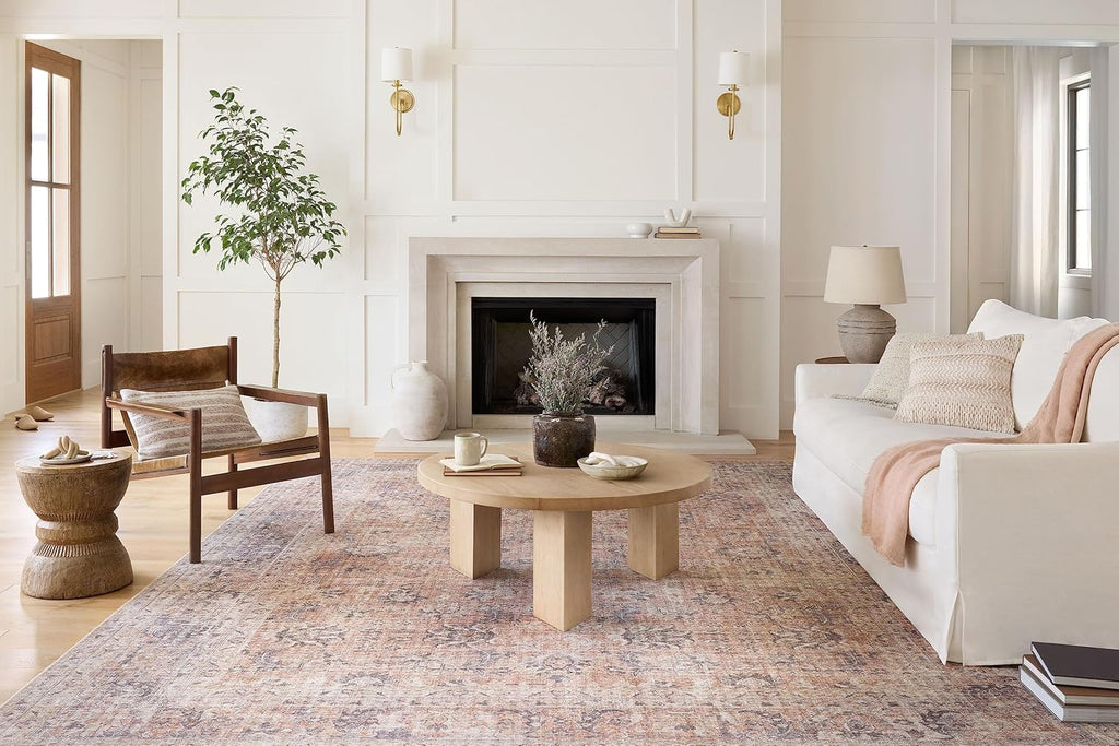 9' x 12' Blush/Grey Area Rug