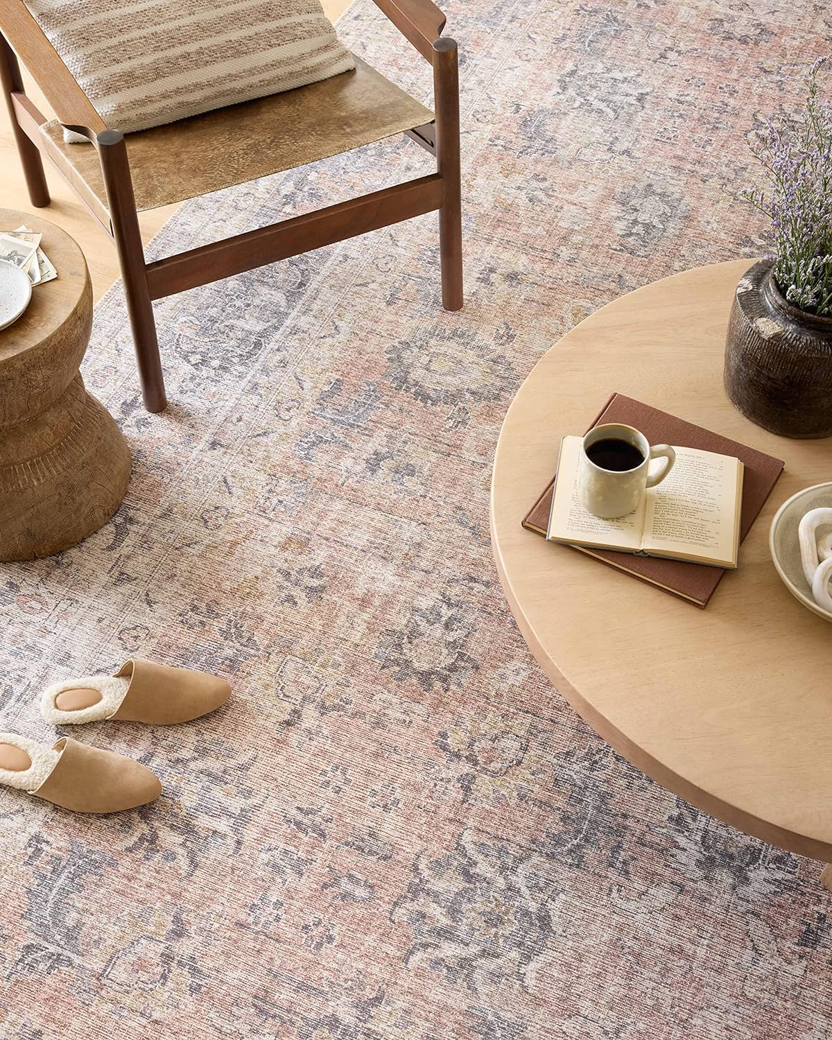 9' x 12' Blush/Grey Area Rug