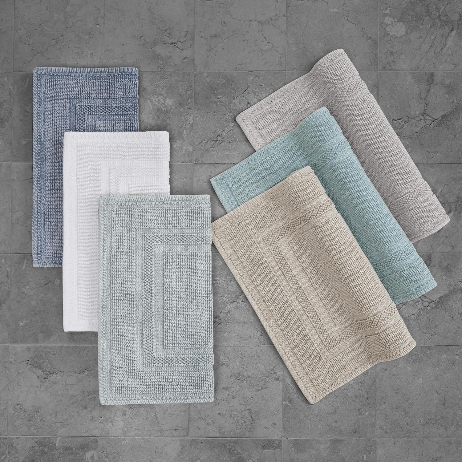 Light Gray Stonewash Bath Rug 21"x34"