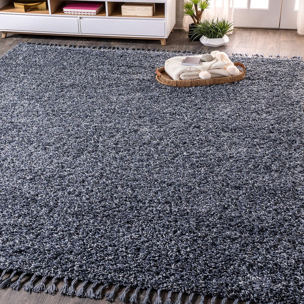3x5 Denim Blue Shag Indoor Area Rug
