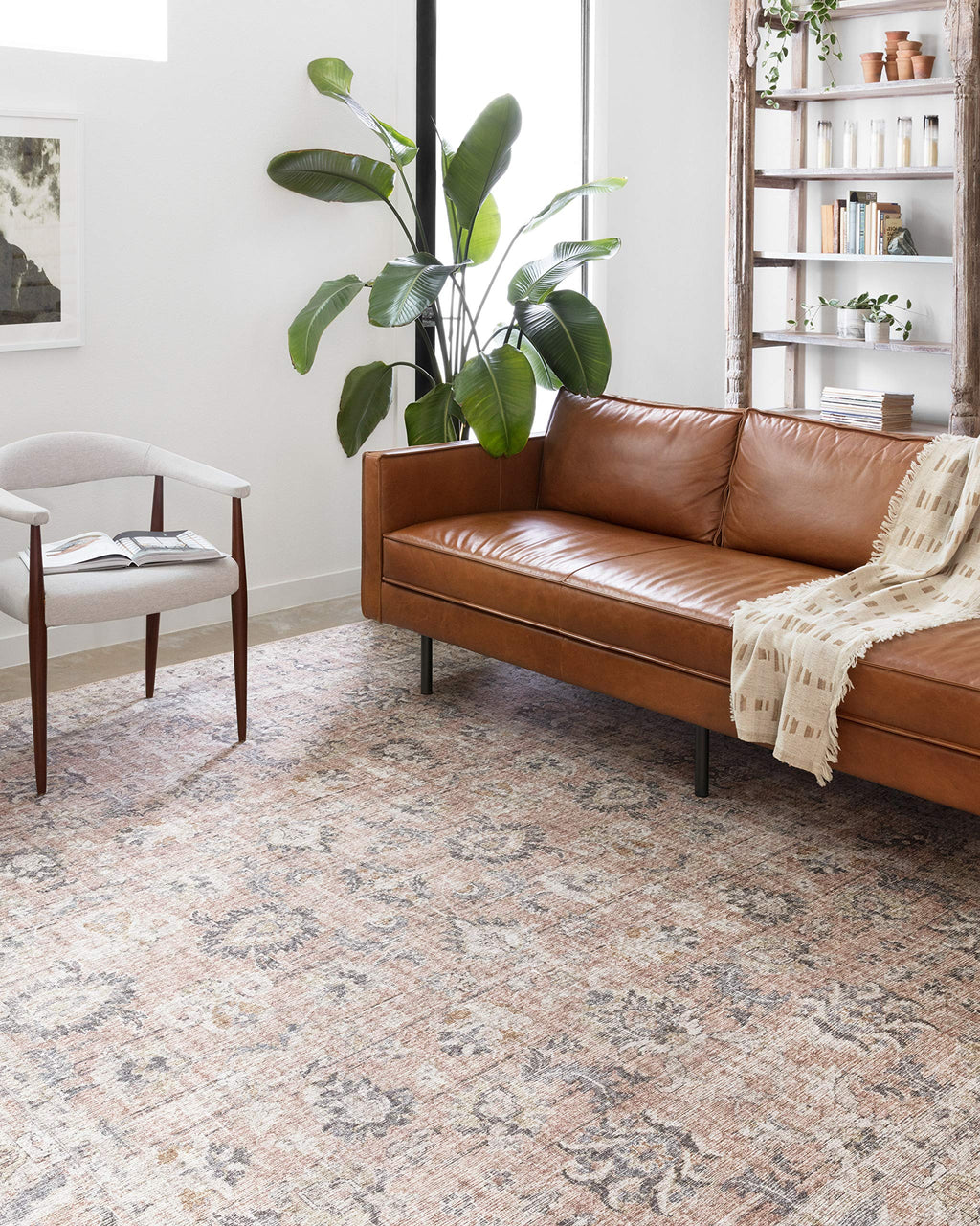 Blush/Grey Area Rug 9' x 12'