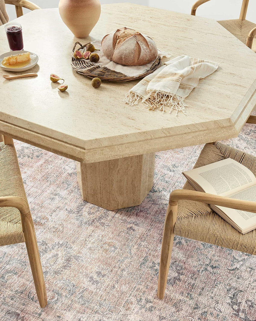 9' x 12' Blush/Grey Area Rug