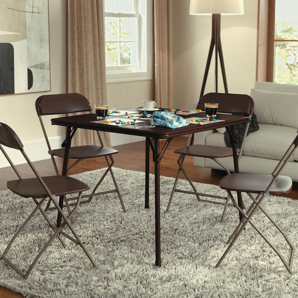33.5" Square Folding Card Table with Vinyl Top