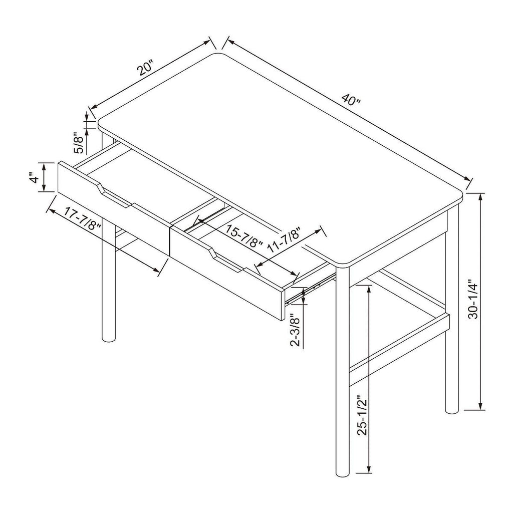 Scandi Desk with Drawers 40"x20"