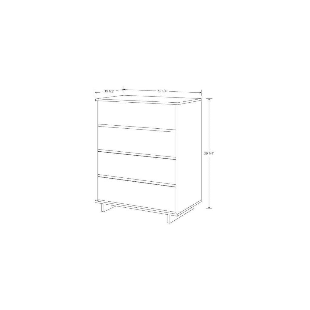 New Modern 4 Drawer Dresser White