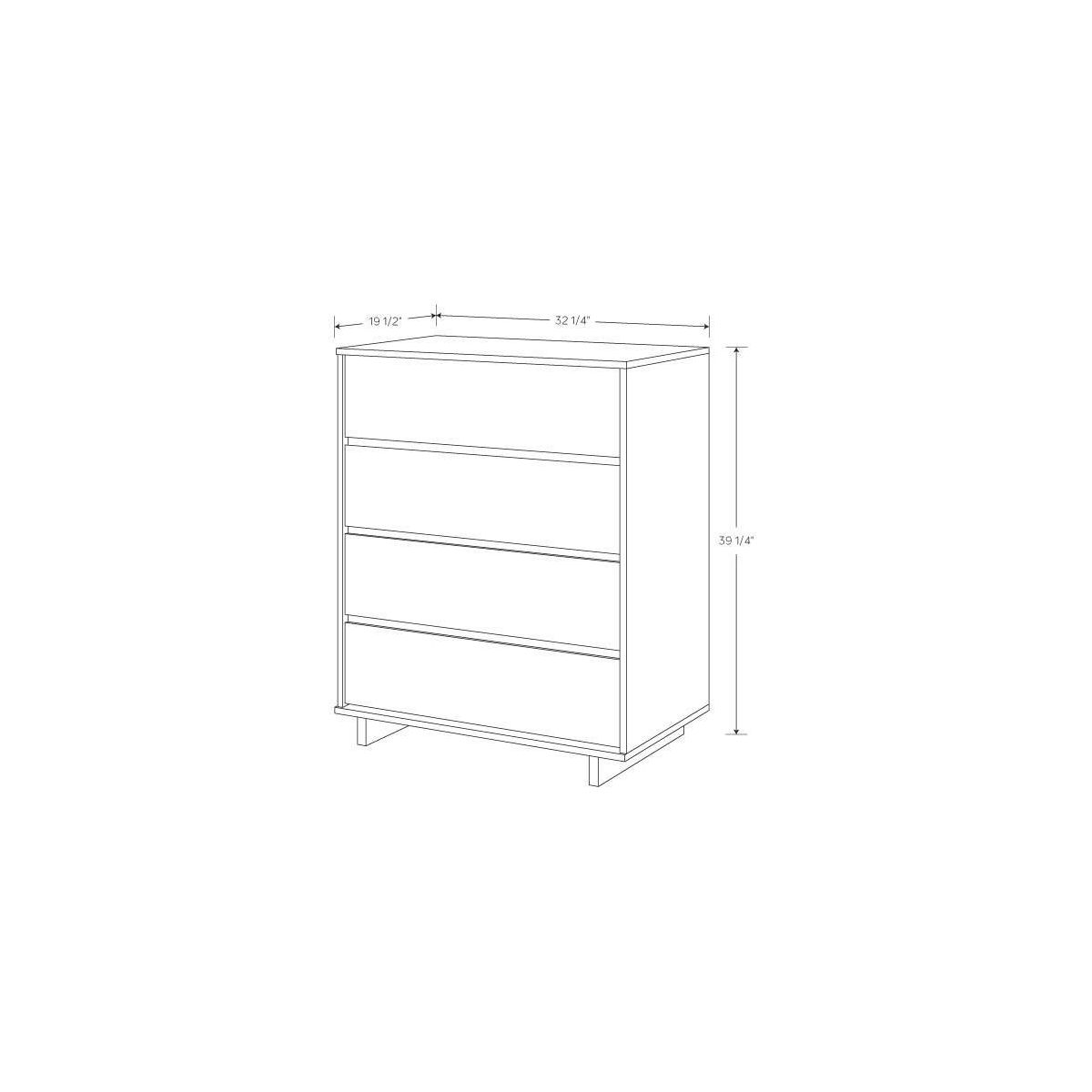 New Modern 4 Drawer Dresser White